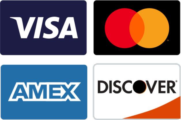 major credit and debit cards