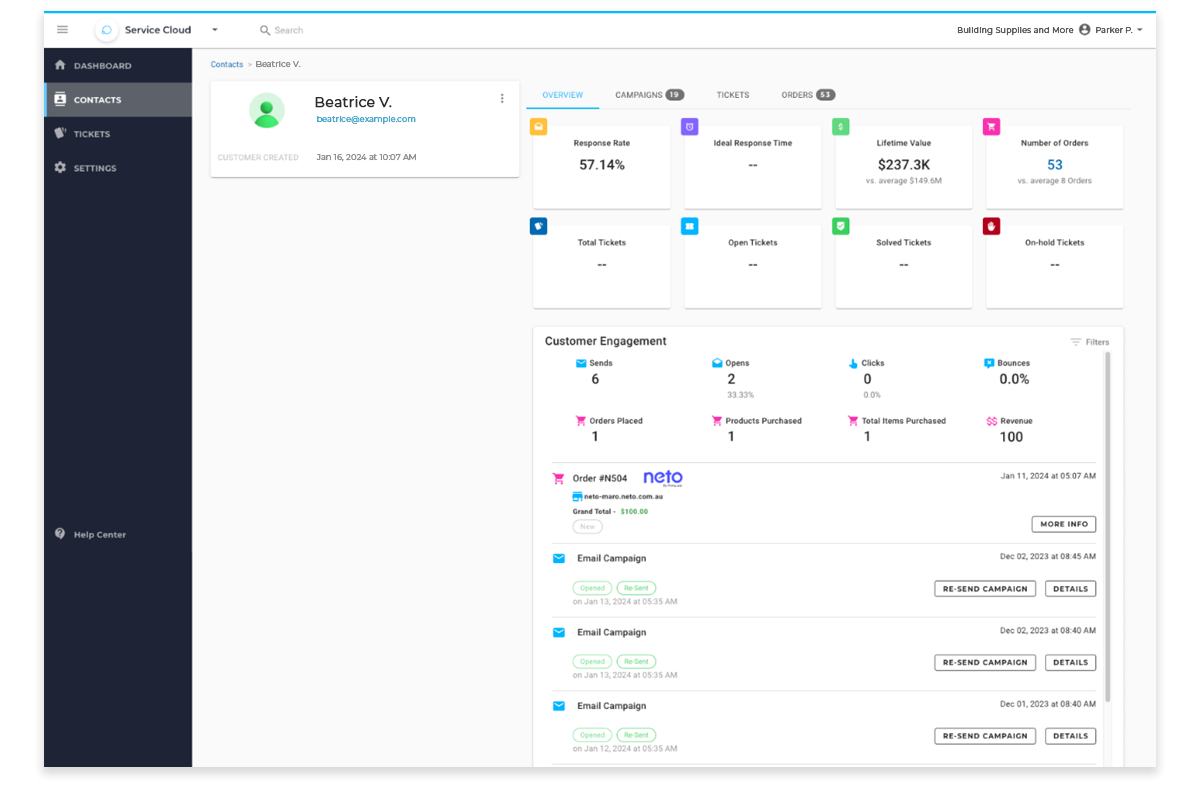 Consolidate customer profiles across stores